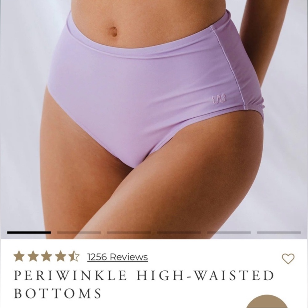 Albion fit high waisted periwinkle swim bottoms, size small. New with tags!